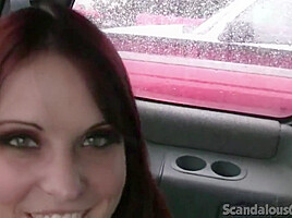 Ameara Mastubate Pussy with Dildo in Car