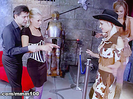 Blonde Bombshell Anna Lovato Leads Naughty Foursome with Leila Bee and Lou Lou – MMM100