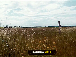 BRIDE4K. Sakura Hell ran away from her wedding and showed her tits to a strange shepherd