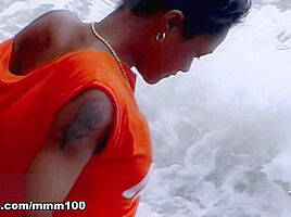 Interracial fucking at the beach with Shania a cute ebony babe – MMM100